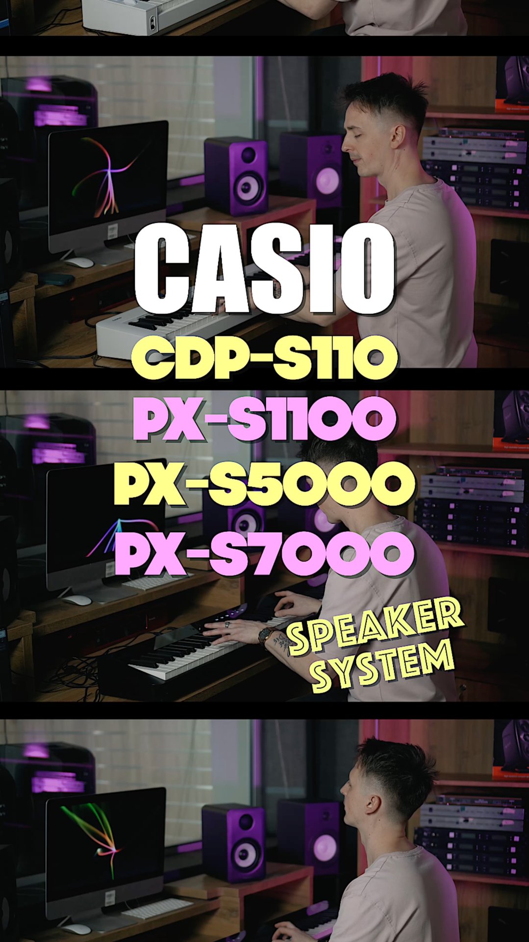 Сравнение акустической системы: Casio CDP-s110, PX-s1100, PX-s5000, PX-s7000 #casio #digitalpiano смотреть онлайн