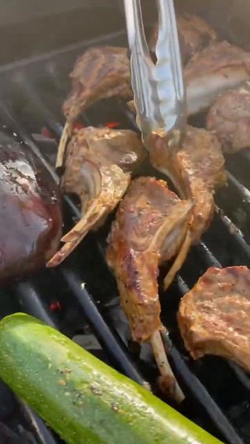Сочное Каре из баранины (ягнятины) на гриле и рыба 🎣 #г смотреть онлайн