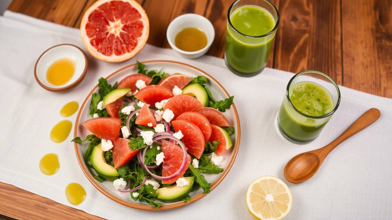 Сочный взрыв вкуса: Грейпфрут + Авокадо = Салат, который заставит забыть про всё! смотреть онлайн