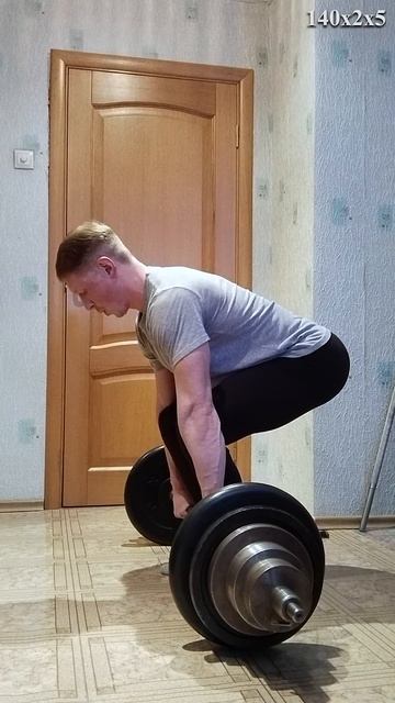 Становая тяга 140 кг 2х5. Свой вес 71 кг. смотреть онлайн