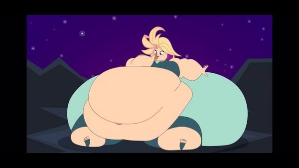 Weight gain anime girl animation stuffing fat. Feederism. Аниме девушка набор ве