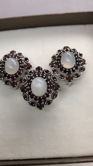 Улексит с гранатом, комплект, 7 тыс, кольцо 18 р. смотреть онлайн