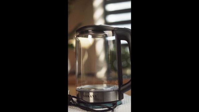 Електрочайник скляний 2.5 літра, скляний чайник для кух