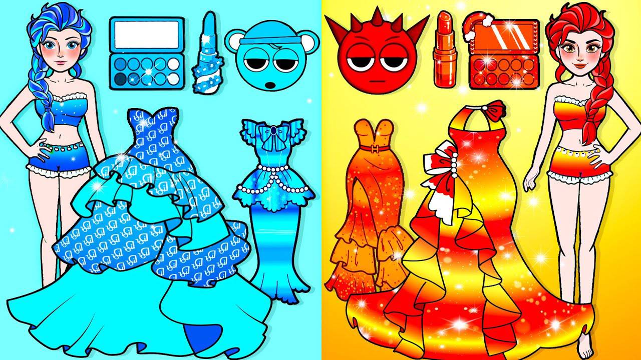 Мультики для девочек🐾  Эльза огня против Эльзы холода 🐾 Мультики про куколки