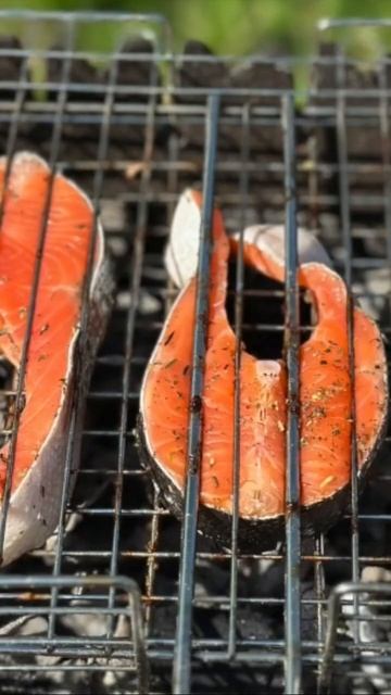 Grilled vegetables and fish 😋Овощи и рыба на гриле 😋#grilled#vegetables#fish смотреть онлайн