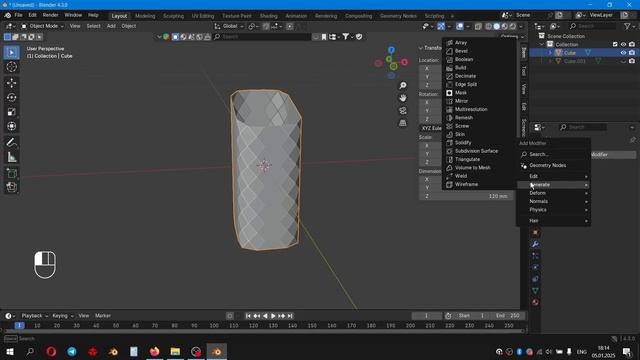 Уроки Blender. Модификатор Wireframe. смотреть онлайн