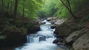 Ручей в лесу. Расслабляющий шум текущей воды