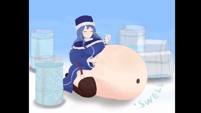 Weight gain anime girl inflation animation| толстая аниме девушка набирае смотреть онлайн