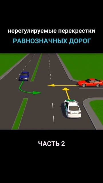 Правила проезда нерегулируемых перекрестков. Ч.2
