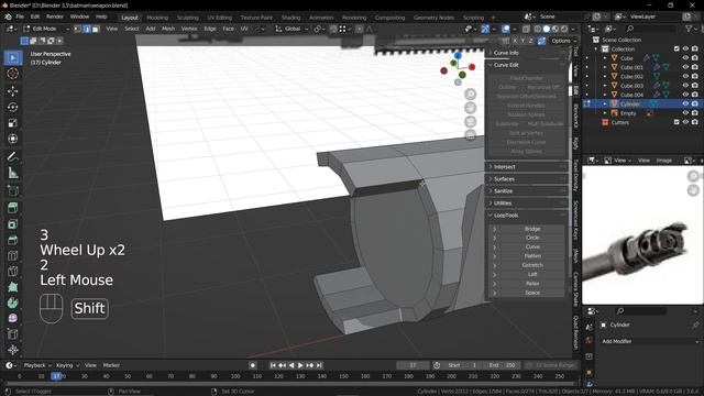 Gameready оружие в Blender урок 3