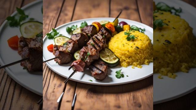 Кебаб из говядины по-персидски с шафрановым рисом и ов смотреть онлайн