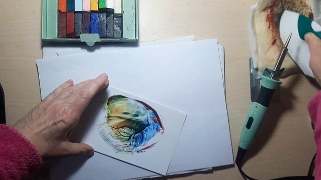Миниатюра в технике энкаустика. Рисование утюгом. Мас? смотреть онлайн