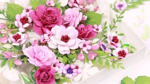 Как я делаю цветы из фоамирана (розы, мелкоцветы) и листья из бумаги для открытки 🌸 Diy