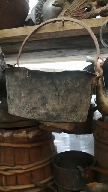 Старинный котелок половник чайник  #старинныевещи