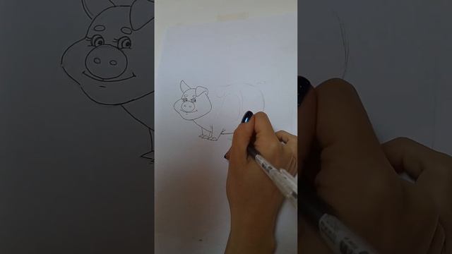 РИСУЕМ ХРЮШКУ / Как нарисовать свинку поэтапно? смотреть онлайн