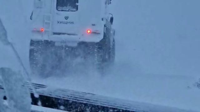 Преодоление снегоболотоходом ХИЩНИК снежного покрова в тундре в условиях пурги смотреть онлайн
