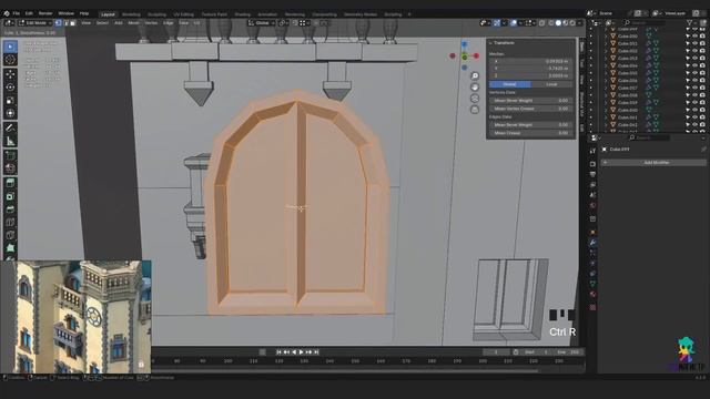 Моделирование архитектуры в Blender | Урок 10