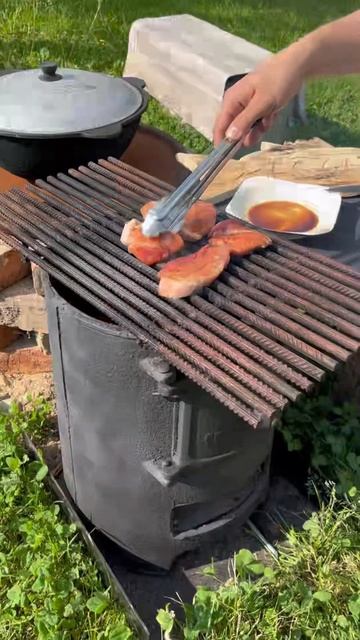Готовим мясо на гриль-решетке #беларусь #браслав #минс? смотреть онлайн