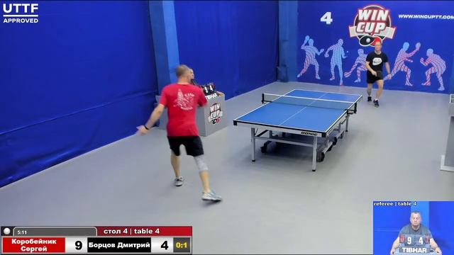 20:30 Коробейник Сергей 3-1 Борцов Дмитрий стол 4 ЮГ-3  05.08.21