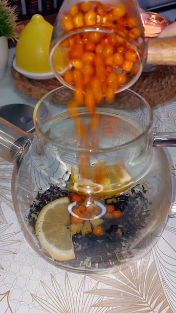 Вкусный облепиховый чай 🫖 #рецепты #вкусно #cooking #обле? смотреть онлайн