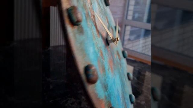 Настенные часы 30 см с арт ржавчиной