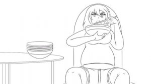 Anime girl weight gain progress animation| толстая аниме девочка набирае?