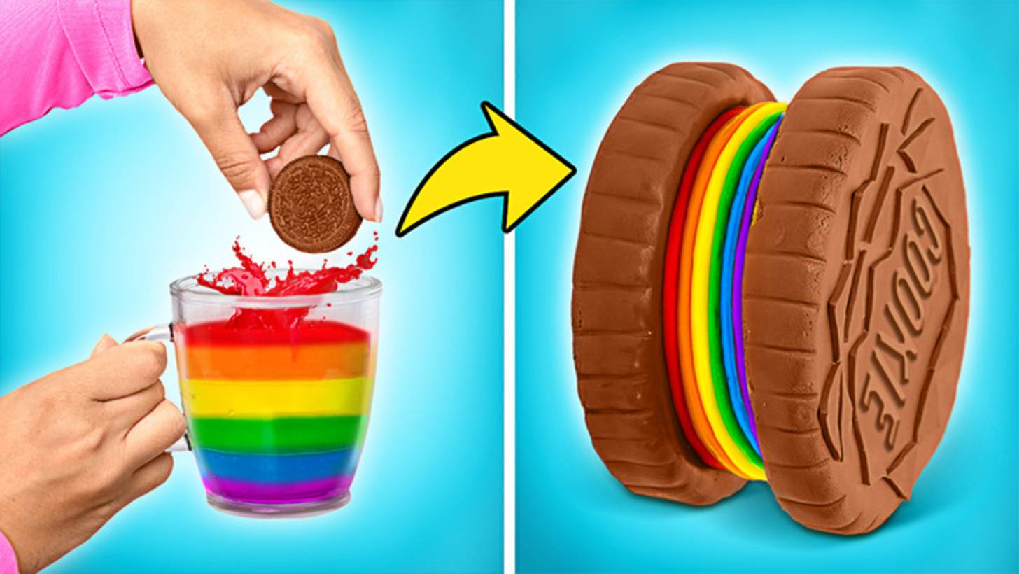 🍰Украшаем яркий и вкусный торт 🌈 Простые идеи для всех смотреть онлайн