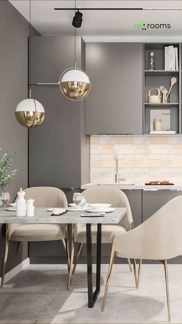 Серый цвет в интерьере ✨ #дизайнинтерьера #дизайн #кух смотреть онлайн