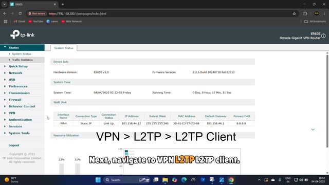 22 Setup L2TP IPsec Tunnel TP-Link Omada ER605 MikroTik Router смотреть онлайн