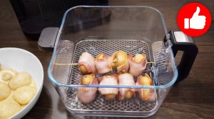 Секрет самой вкусной закуски. Сочные шампиньоны в беконе в аэрогриле! Рецепт невозможно испортить!