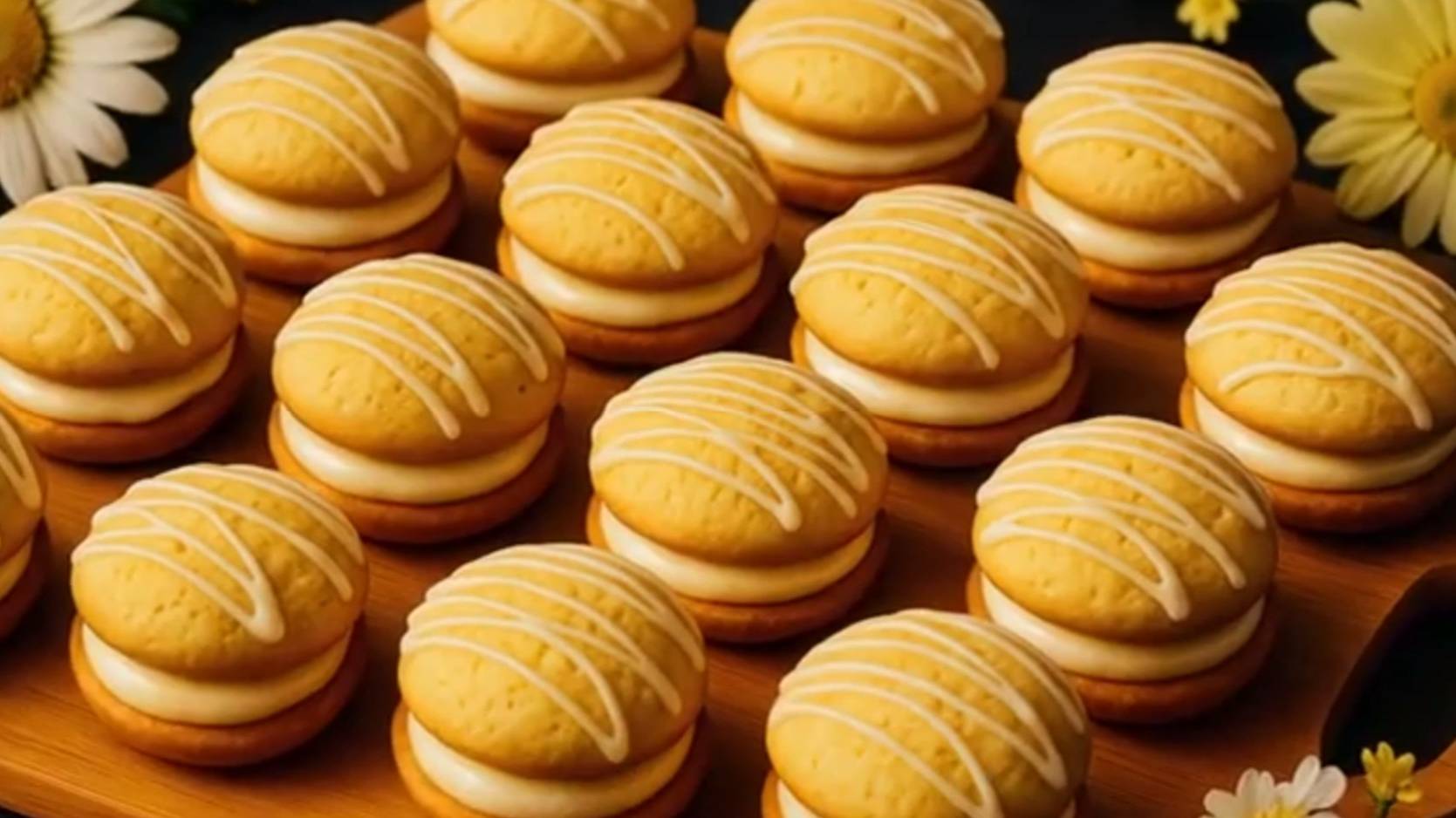 Лимонное печенье | Печенье с начинкой | Крем из сгущенки с лимоном смотреть онлайн