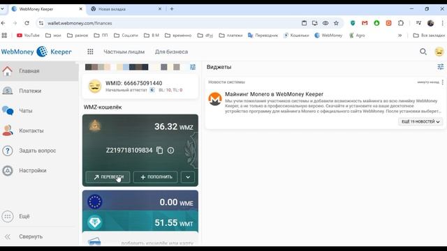 Вывод и пополнение Webmoney