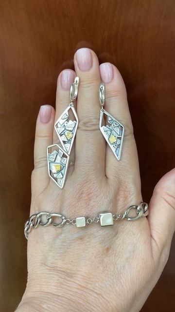 МИКС! Серебро и Золото! Геометрия и текстура! Браслет -? смотреть онлайн