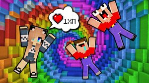 2 НУБА И ДЕВУШКА ПРО ПРОХОДЯТ ДРОППЕР В МАЙНКРАФТ НО У НАС 1 ХП