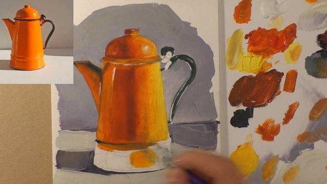 Рисуем чайник масляными красками: Пошаговый урок