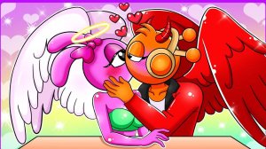 🩷Орен и 🔥Пинки влюбились – Ангел против дьявол Incredibox Sprunki мультфильм