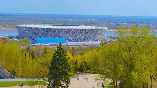 Панорама с высоты Мамаева Кургана, город Волгоград ап? смотреть онлайн