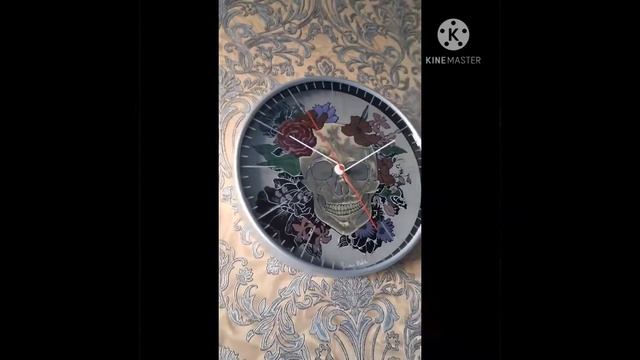 Часы настенные, Sugar Skull. Ручная роспись эпоксидной смол