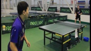 Уроки настольного тенниса от А.Власова. Топспин справа с Цыбикдоржиевым