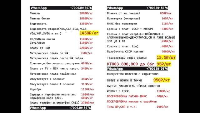 ЦЕНЫ НА ПЛАТЫ  - ПРАЙС  ГОТОВ!
