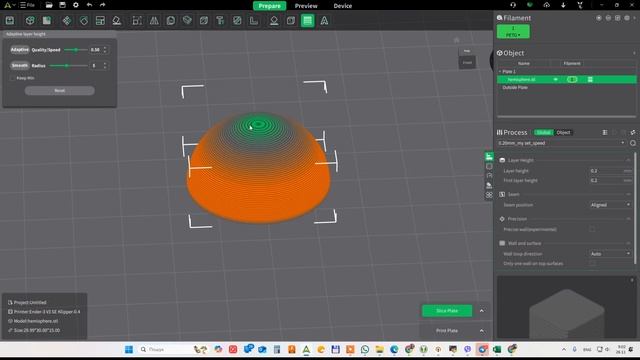 Улучшаем качество сферической поверхности в Creality Print 5 смотреть онлайн