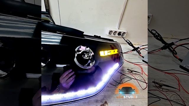 УАЗ ПАТРИОТ светодиодный тюнинг комплект фар смотреть онлайн