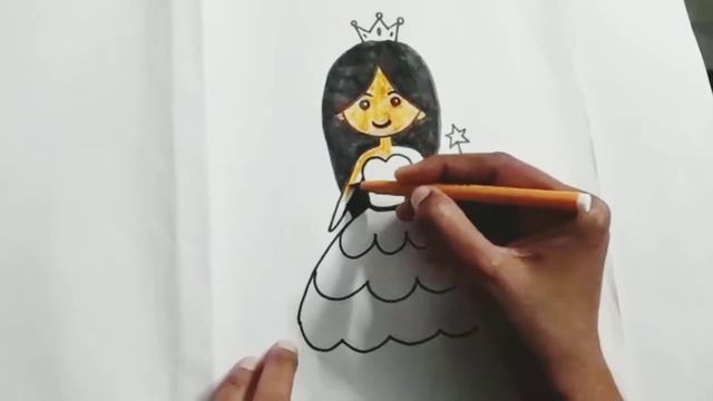 Disney princess drawing/милый рисунок принцессы Диснея/tirage de princesse facile/ смотреть онлайн