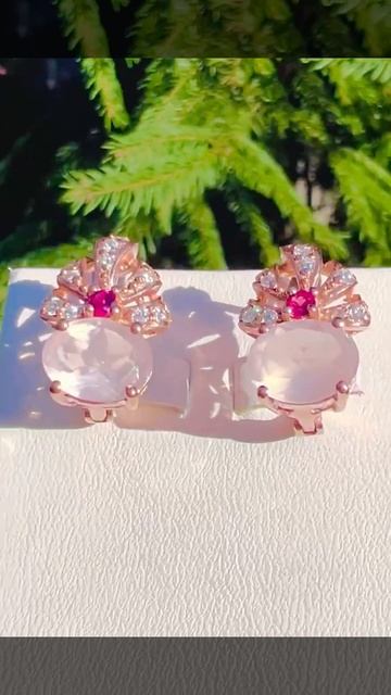 Розовый кварц, гранаты 🌺5400р🌺 #серебротайланд #розов?