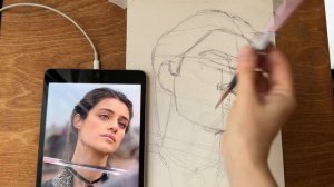 Как рисовать портрет в 3/4 акварелью? Построение с нуля для новичков. 1 часть