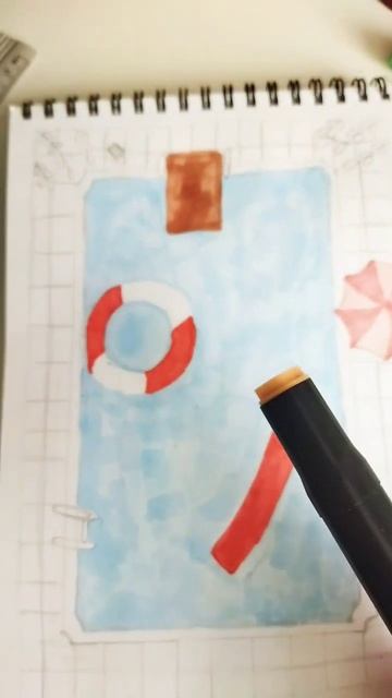 бассейн, вид сверху #drawing #art смотреть онлайн