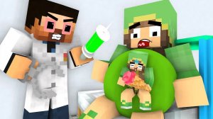 Девушка Стив против Майки отправляется на обследование беременности - Майнкрафт мультфильм