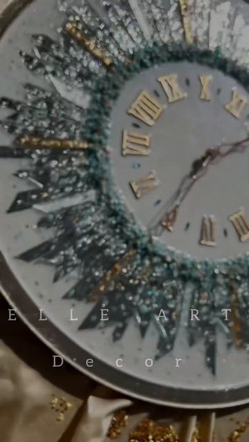 Бирюзовые Зеркальные настенные часы ручной работы Св?