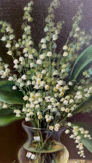 Картина маслом на холсте «Ландыши в стеклянной вазе» 5 смотреть онлайн