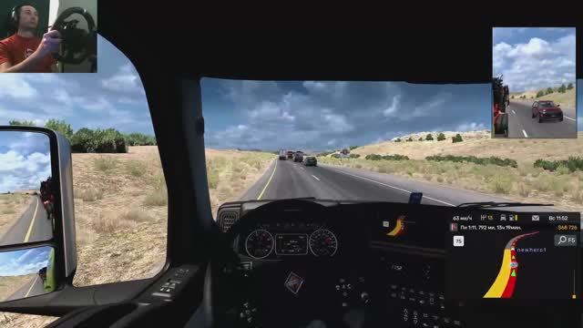 Поездка вдвоем - American truck simulator - 025 - на руле MOZA R5 смотреть онлайн